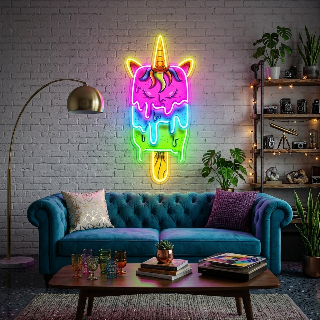 Unicorn Ice Cream LED Neon Sign Light Pop Art