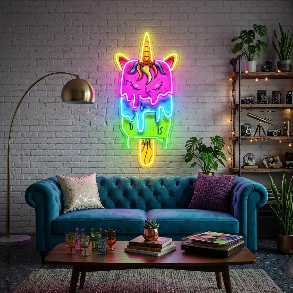 Unicorn Ice Cream LED Neon Sign Light Pop Art
