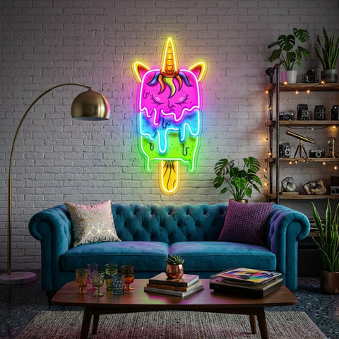 Unicorn Ice Cream LED Neon Sign Light Pop Art