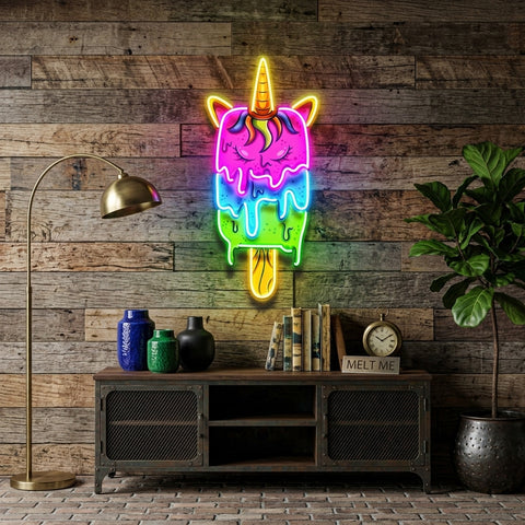 Unicorn Ice Cream LED Neon Sign Light Pop Art