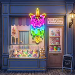 Unicorn Ice Cream LED Neon Sign Light Pop Art