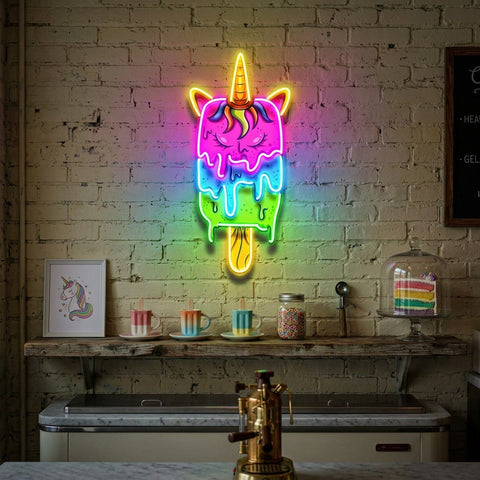 Unicorn Ice Cream LED Neon Sign Light Pop Art