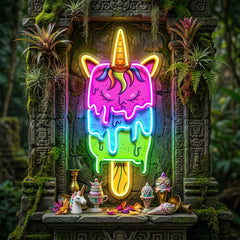 Unicorn Ice Cream LED Neon Sign Light Pop Art