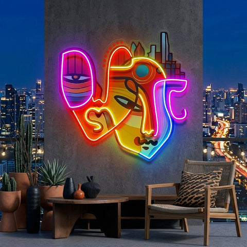 Urban Life Portrait Abstract Art LED Neon Sign Light Pop Art