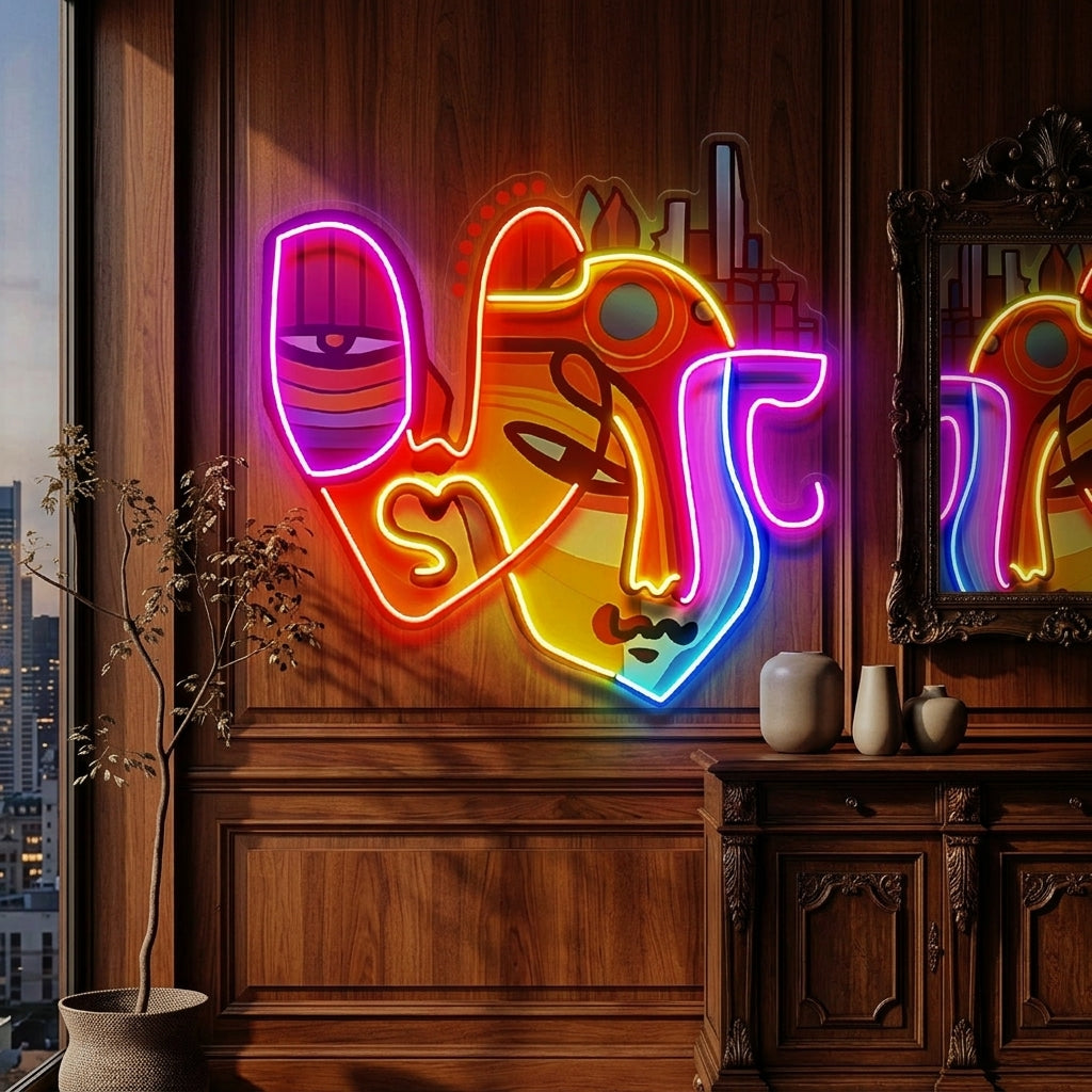 Urban Life Portrait Abstract Art LED Neon Sign Light Pop Art