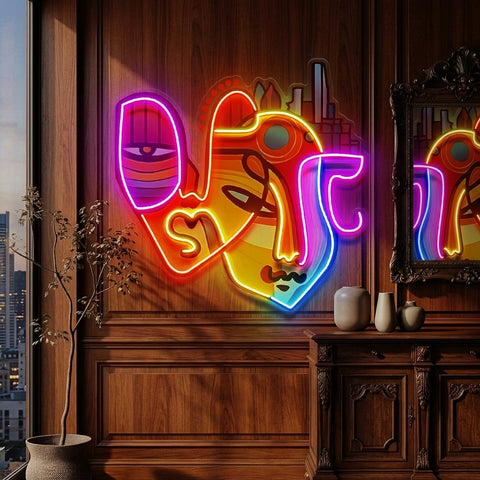 Urban Life Portrait Abstract Art LED Neon Sign Light Pop Art