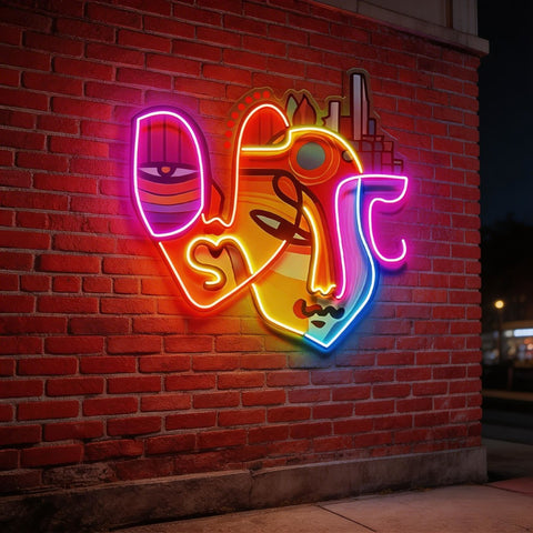 Urban Life Portrait Abstract Art LED Neon Sign Light Pop Art