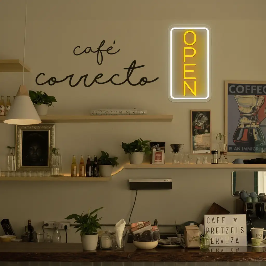 Vertical Neon Open Sign Acrylic Led Open Sign