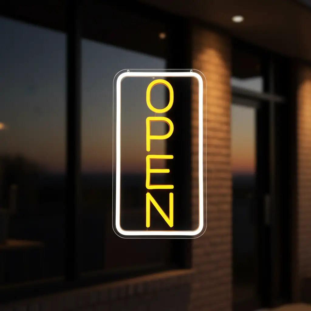 Vertical Neon Open Sign Acrylic Led Open Sign