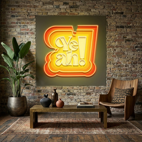 Vibrant Dynamic Colors YEAH LED Neon Sign Light Pop Art