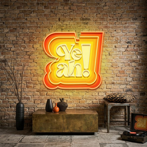Vibrant Dynamic Colors YEAH LED Neon Sign Light Pop Art
