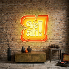 Vibrant Dynamic Colors YEAH LED Neon Sign Light Pop Art