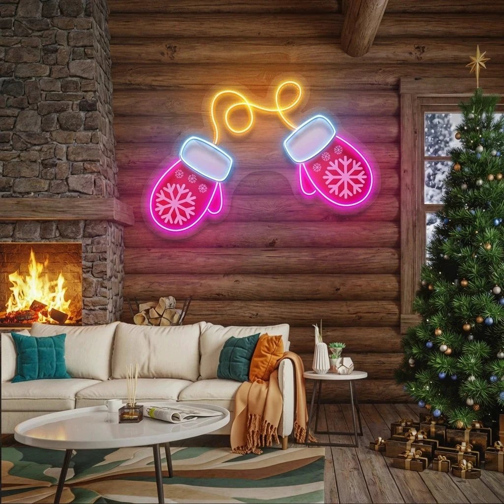 Vibrant Noel Red Gloves Art Work Led Neon Sign Light