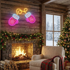 Vibrant Noel Red Gloves Art Work Led Neon Sign Light