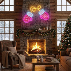 Vibrant Noel Red Gloves Art Work Led Neon Sign Light