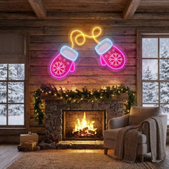 Vibrant Noel Red Gloves Art Work Led Neon Sign Light