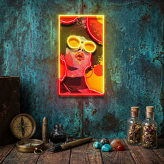 Vibrant Retro Pop Art Woman Portrait LED Neon Sign Light Pop Art