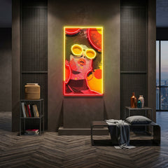 Vibrant Retro Pop Art Woman Portrait LED Neon Sign Light Pop Art