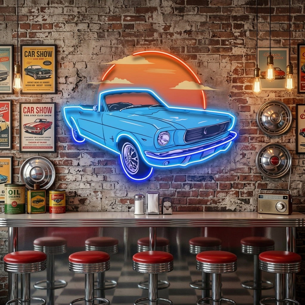 Summer Vintage Car LED Neon Sign Light Pop Art