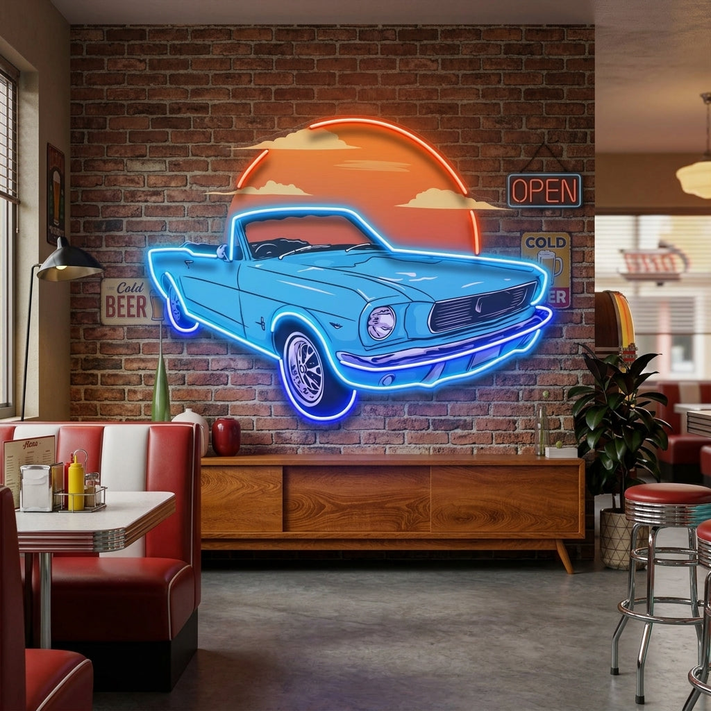 Summer Vintage Car LED Neon Sign Light Pop Art