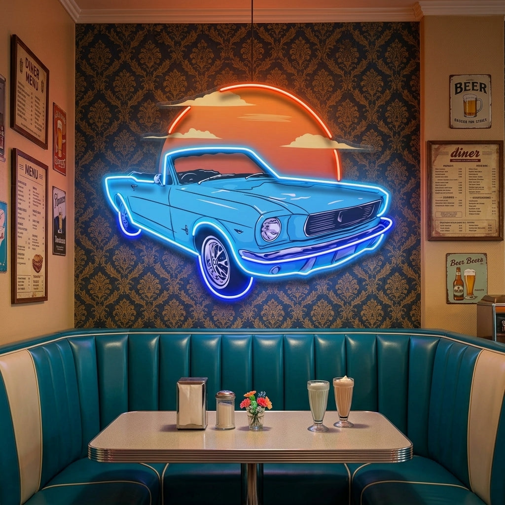 Summer Vintage Car LED Neon Sign Light Pop Art