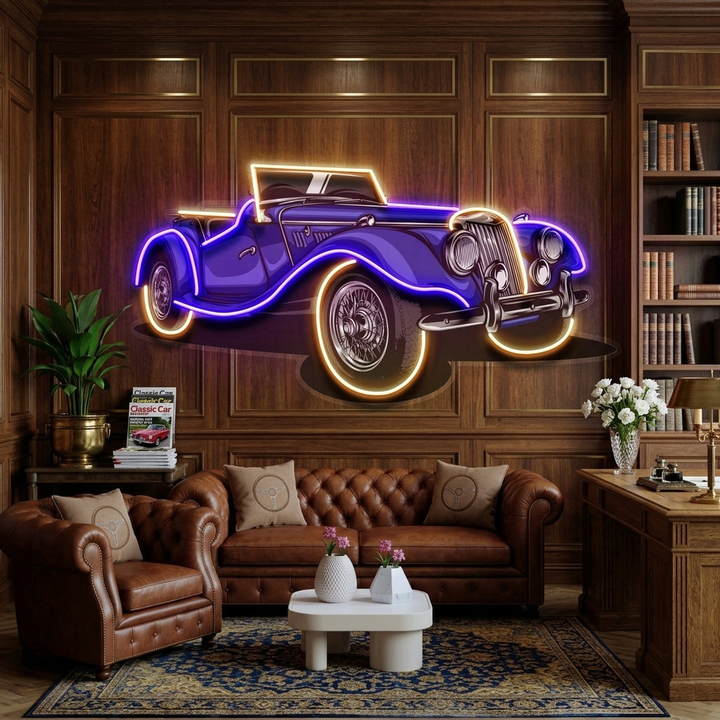 Vintage Classic Car LED Neon Sign Light Pop Art