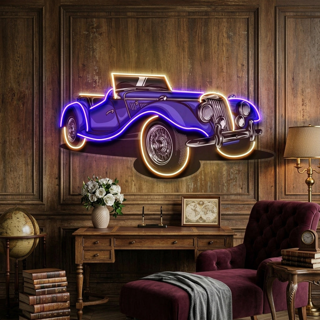 Vintage Classic Car LED Neon Sign Light Pop Art