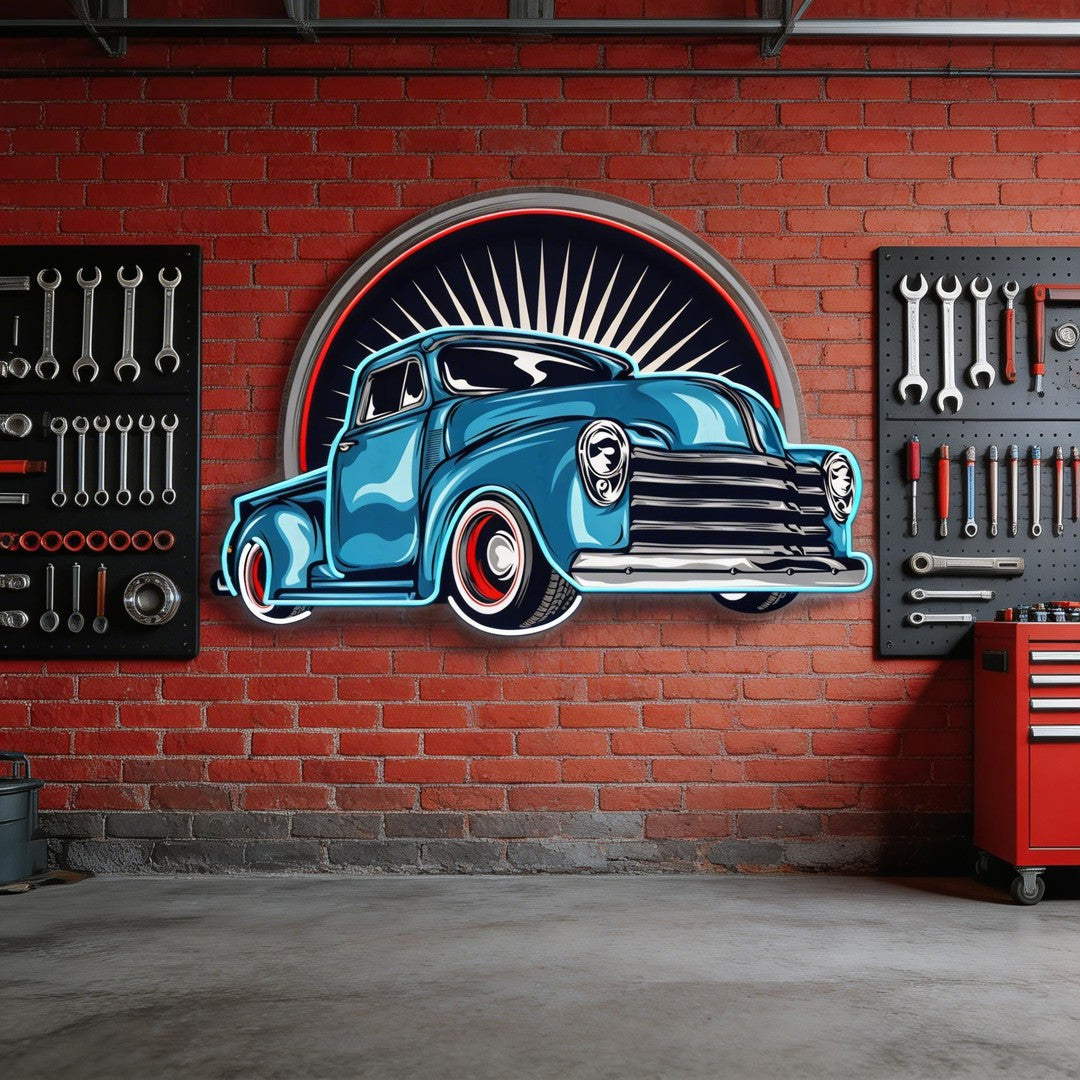 Vintage Pickup Truck LED Neon Sign Light Pop Art