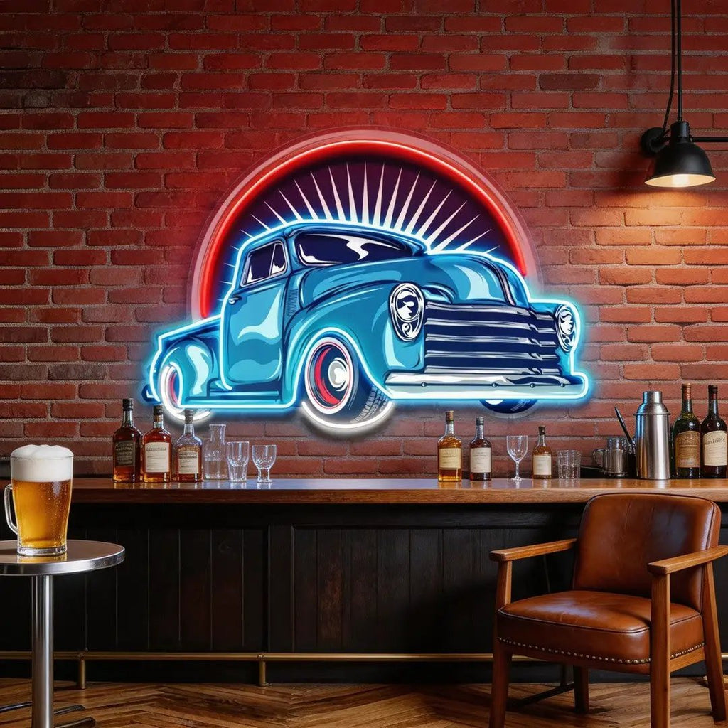 Vintage Pickup Truck LED Neon Sign Light Pop Art – view 2