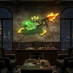 Violent Monopoly Gun Led Neon Acrylic Artwork Led Neon Sign Light