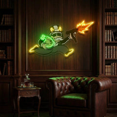 Violent Monopoly Gun Led Neon Acrylic Artwork Led Neon Sign Light