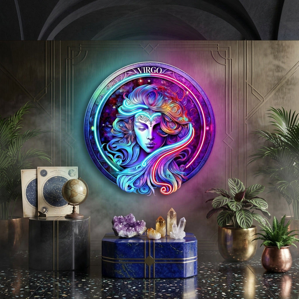 Virgo Zodiac Horoscope Neon Sign