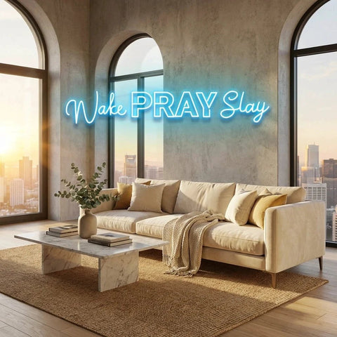 Wake Pray Slay Led Neon Sign Light