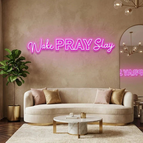 Wake Pray Slay Led Neon Sign Light