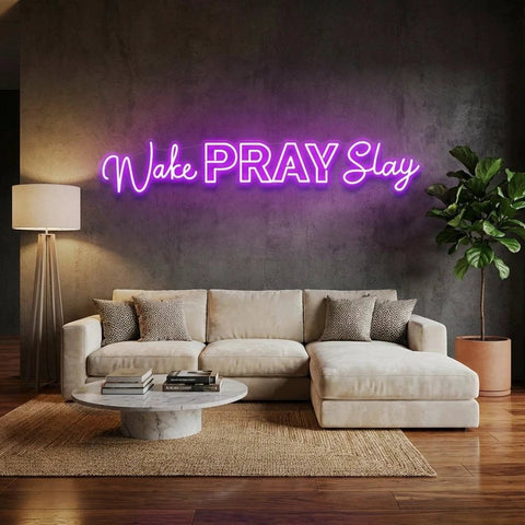 Wake Pray Slay Led Neon Sign Light