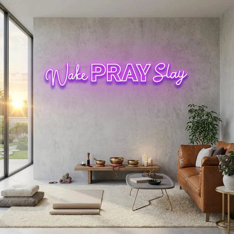 Wake Pray Slay Led Neon Sign Light