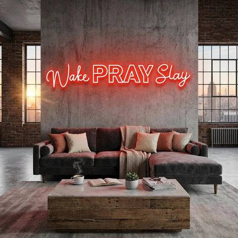 Wake Pray Slay Led Neon Sign Light