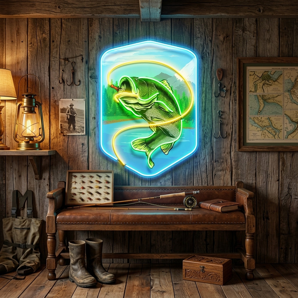 Water Flows with Fish LED Neon Sign Light Pop Art