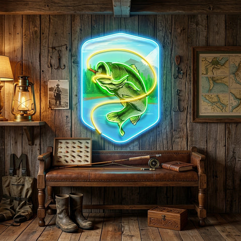 Water Flows with Fish LED Neon Sign Light Pop Art