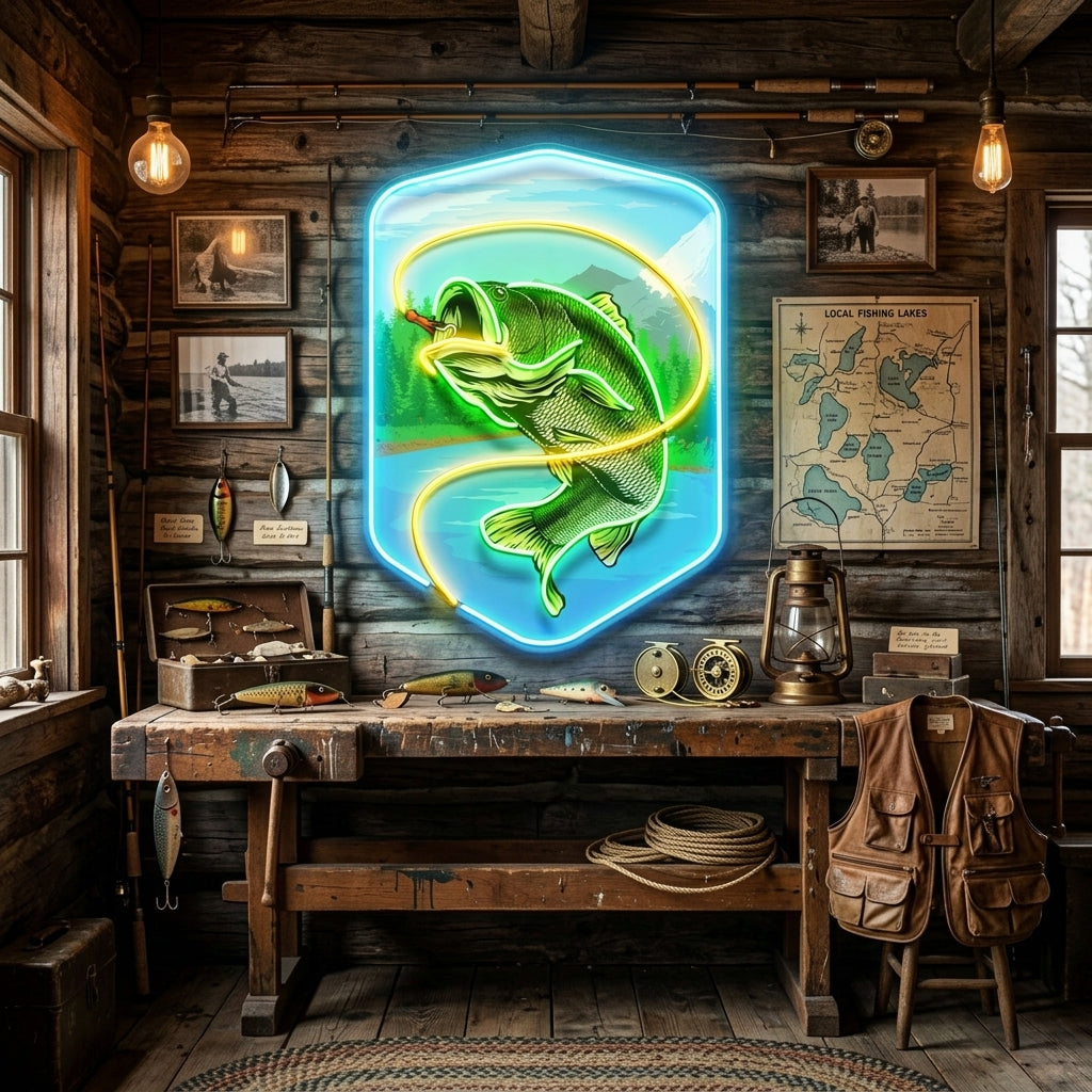 Water Flows with Fish LED Neon Sign Light Pop Art