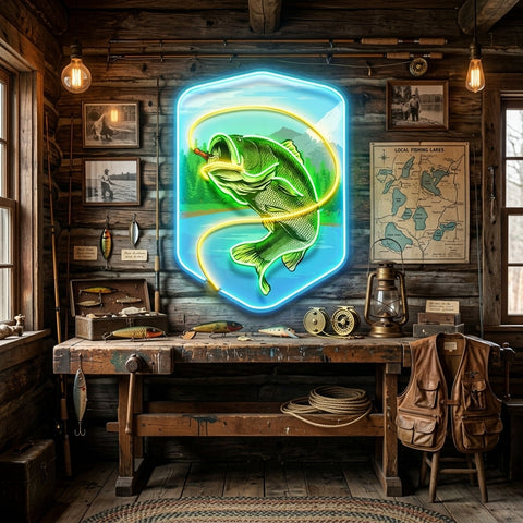 Water Flows with Fish LED Neon Sign Light Pop Art