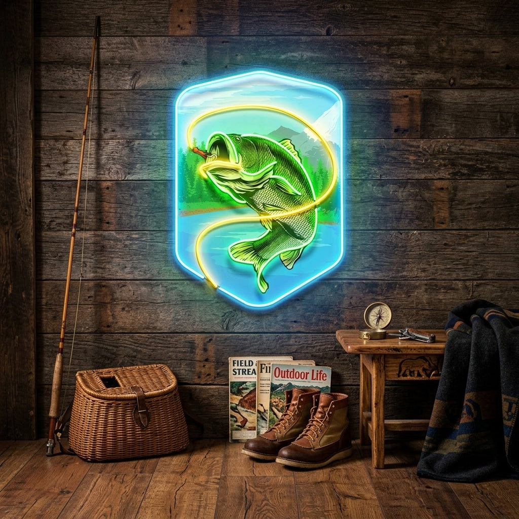 Water Flows with Fish LED Neon Sign Light Pop Art