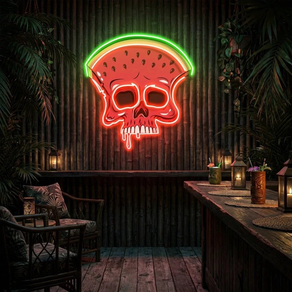 Watermelon Skull Art Work Led Neon Sign Light