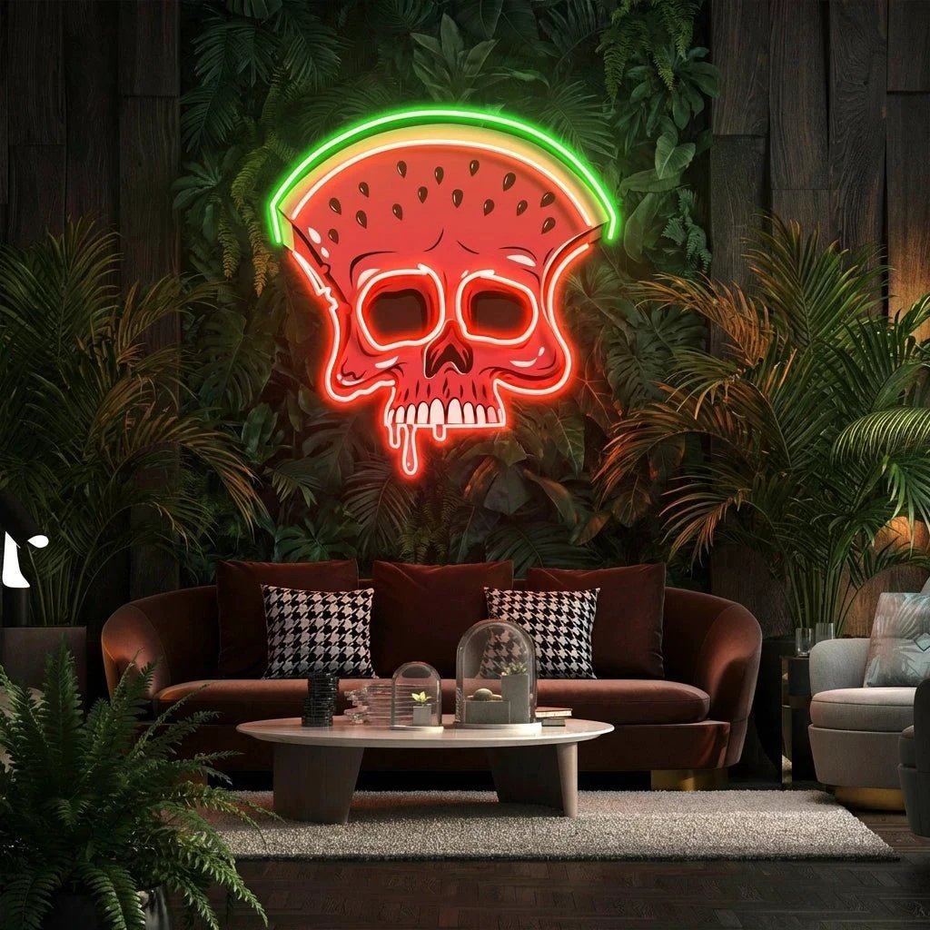 Watermelon Skull Art Work Led Neon Sign Light