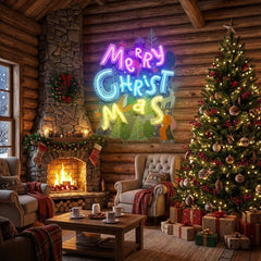 Wavy Merry Christmas Art Work Led Neon Sign Light