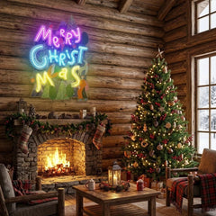 Wavy Merry Christmas Art Work Led Neon Sign Light