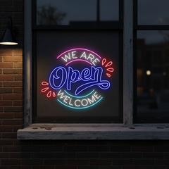 We Are Open Welcome Neon Sign