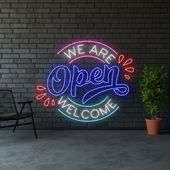 We Are Open Welcome Neon Sign
