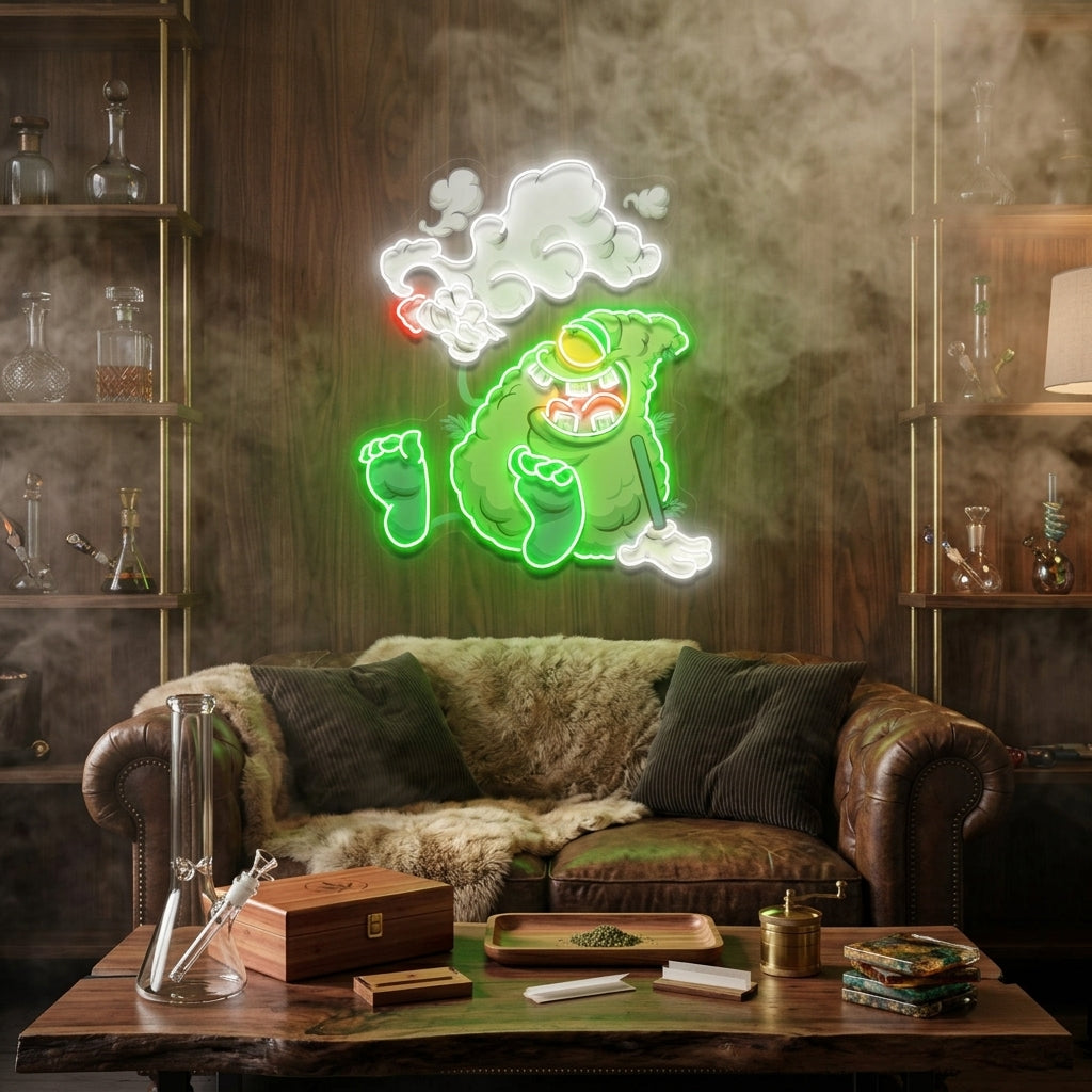 Weed Bud Cartoon Artwork Led Neon Sign Light