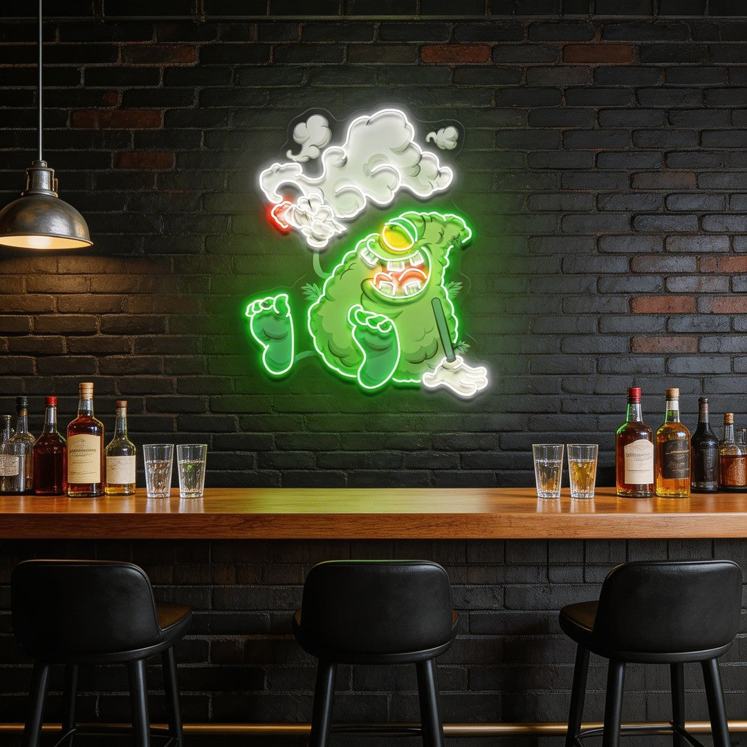 Weed Bud Cartoon Artwork Led Neon Sign Light